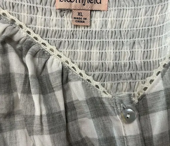 Gingham Peplum Tank Top Gray Size XL