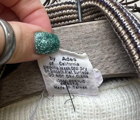 70s Starsky and Hutch Tribal Southwestern Aztec print Cowl Neck Cardigan Sweater Brown Size L