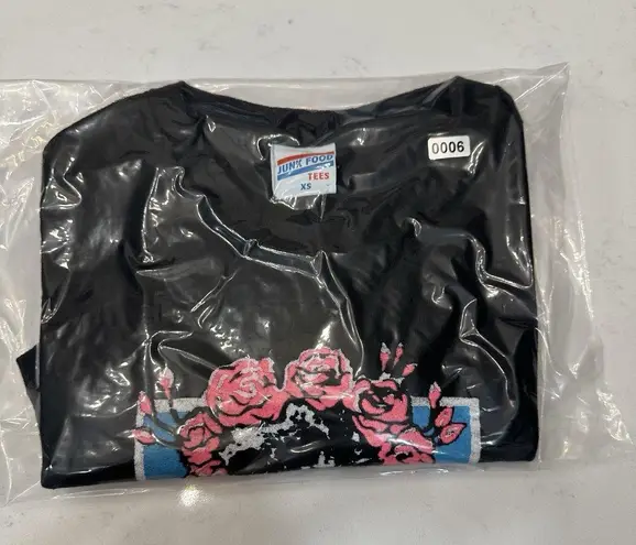 NWT Grateful Dead Shirt XS Black Concert Tee Neon Rock Band Junk Food T Shirt