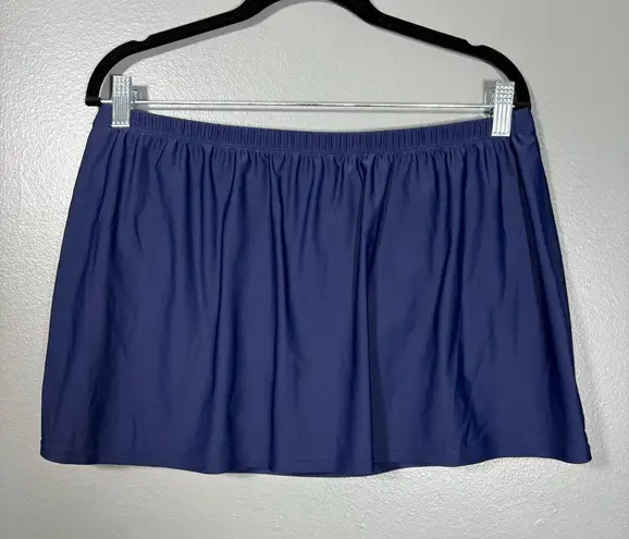 Costa Del Sol Navy Blue Solid Skirted Bikini Bottom