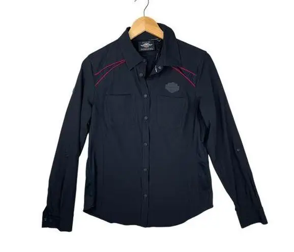 Harley Davidson Women’s Performance Fast Dry Mesh Accent Shirt size medium Black