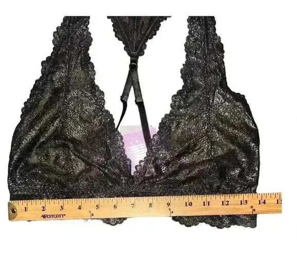 Savage X Fenty Shimmer Floral Lace Racerback Bralette, Large