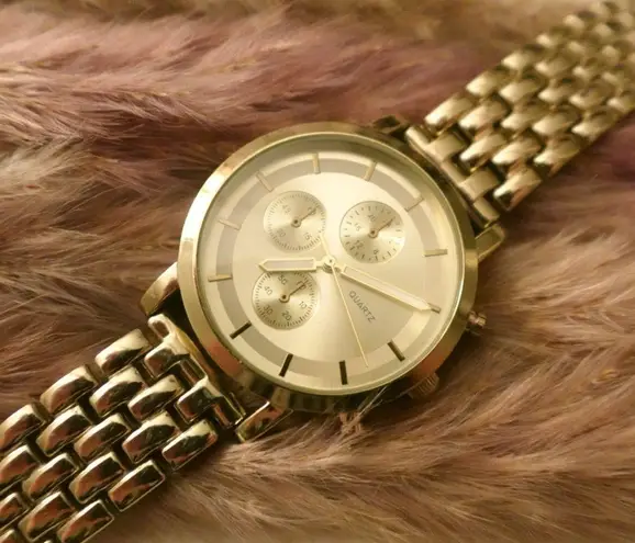 Gold Vintage Quartz‎ Link Watch