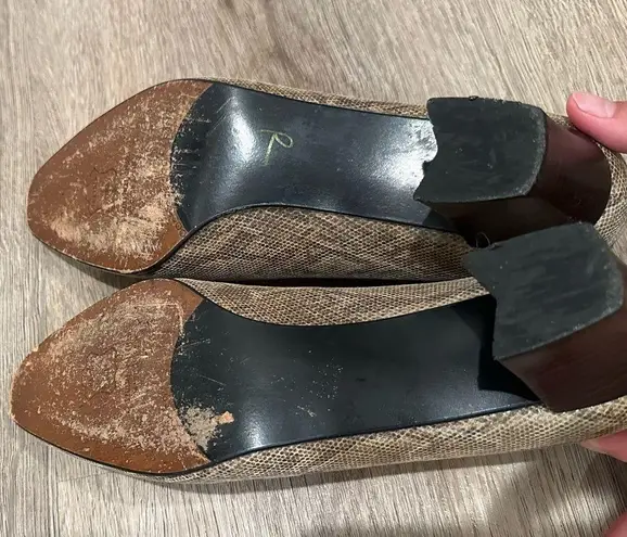 Stuart Weitzman Vintage  Snakeskin Square Toe Heel thumbnail 7