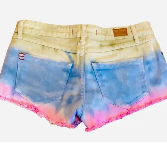 Urban Outfitters BDG Low Rise Striped Cutoff Denim Shorts Tie Dye 28 6