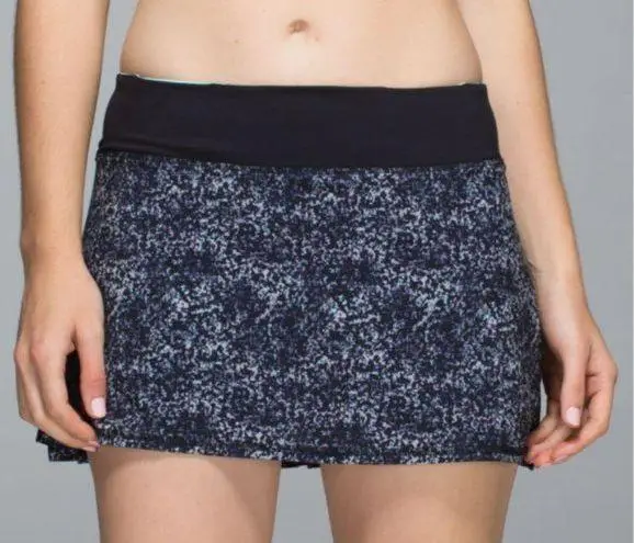 Lululemon  Run Pace Setter Skirt *4-way Stretch Rocky Road Sand Dune Black Size 6