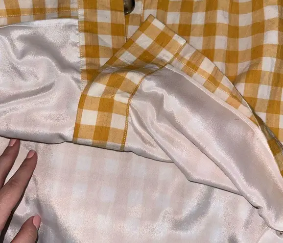 English Factory Rare Anthropologie Yellow & White Checkered Dress Sz. S