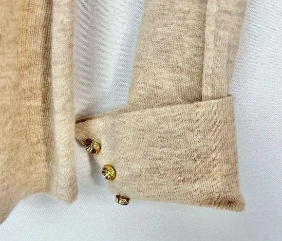 Minnie Rose Light Brown Button Down Merino Wool Cardigan Sweater XS