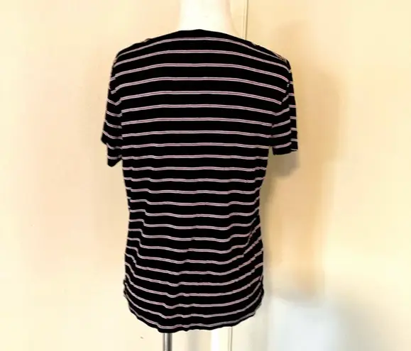Heart & Hips Womens T-Shirt Stripe Short Sleeve Pullover SZ XL