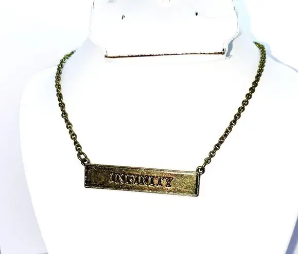 Handmade Infinity & Beyond Gold-Tone Reversible Necklace