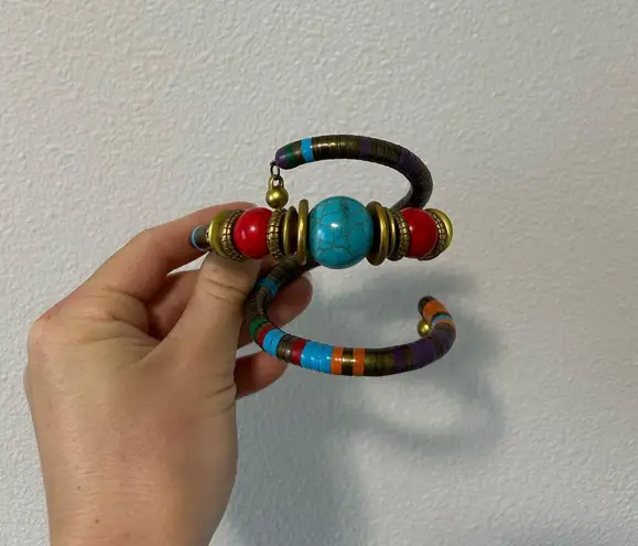 Fashion Turquoise Bracelets & Bangles Stone Inlay Roundness Bead Adjustable Multiple