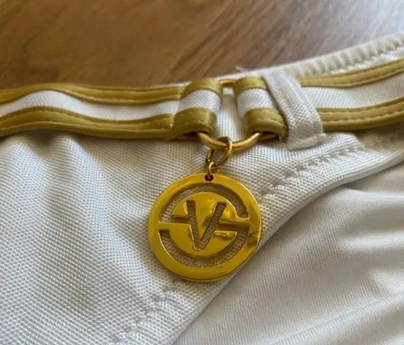 Victoria's Secret Vintage Y2K Victoria’s Secret Angels White/Gold Belted Charm Bikini Bottom