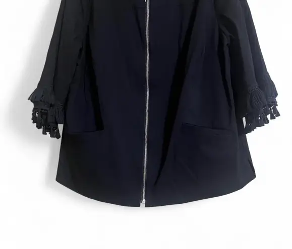 Belle by Kim Gravel Jacket Sz 1XL NWOT Tassel Sleeves Front Zipper Stretchy
