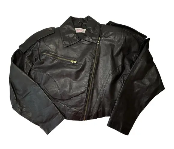 Vintage 80’s Avon Leather Cropped Jacket Black