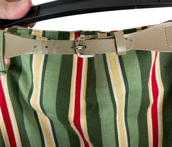 White Stag Vintage Womens Size 12 Retro Striped Faux Wrap Midi Skirt Cottagecore