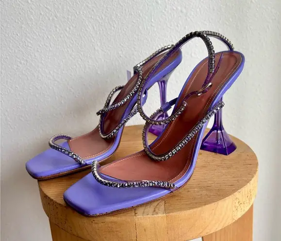 Amina Muaddi Gilda Glass Strap Sandals Size 40