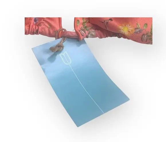 Maria Tulipa ⚘ Wavy Hummingbird Floral Triangle Bikini Top ⚘ Electric Peach ⚘ L Orange Size L - Image 5