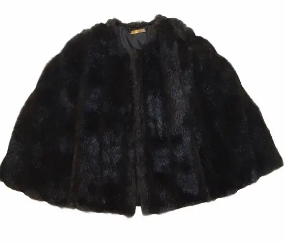 Brandon Thomas Brown Faux Fur Cape/Capelet