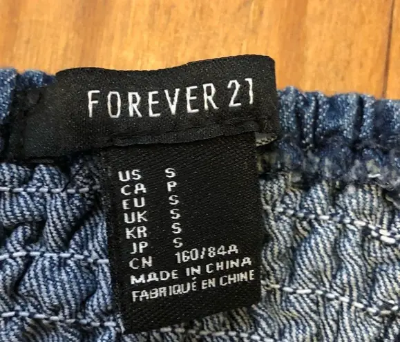 Forever 21  dark denim studded bralette Crop Top S