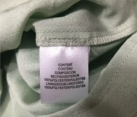 WAYF The Harlet Metallic Chiffon spearmint Gown Small.