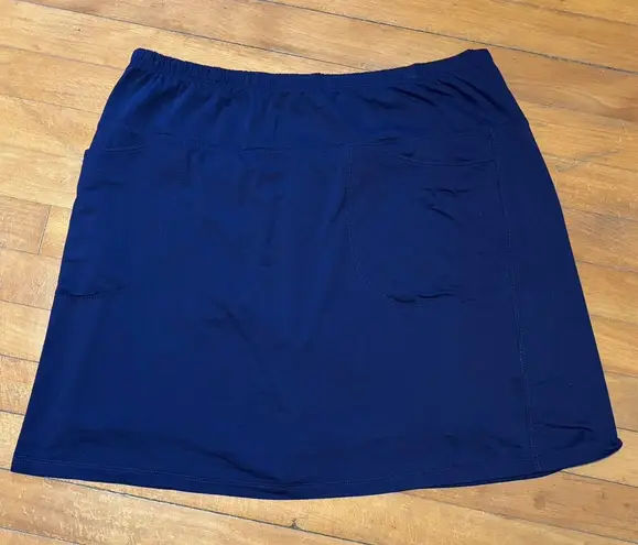 IBKUL Size L Pull On Skirt Skort Pockets Athletic Pickleball Golf Tennis FLAWS Blue Size L