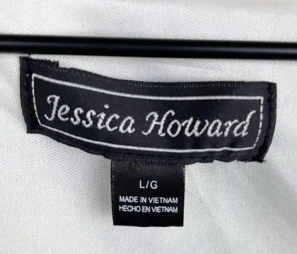 Jessica Howard NEW Zig Zag Print Sleeveless Maxi Dress with Slit Size Large