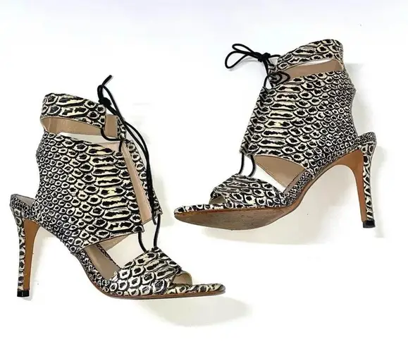 Loeffler Randall Scarlett Heels Lace Up Sandal Size 7.5