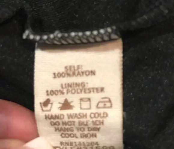 Hem & Thread Black Paisley Boho Long Sleeve Dress Size L