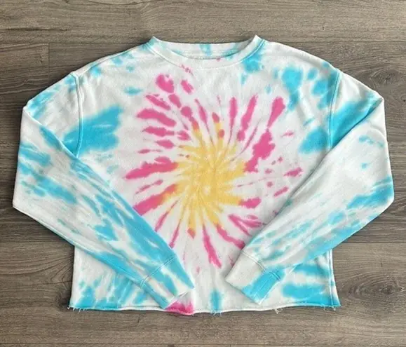 Spiritual Gangster  Follow Mazzy Cropped Sweatshirt Sunburst Tie Dye Women XS