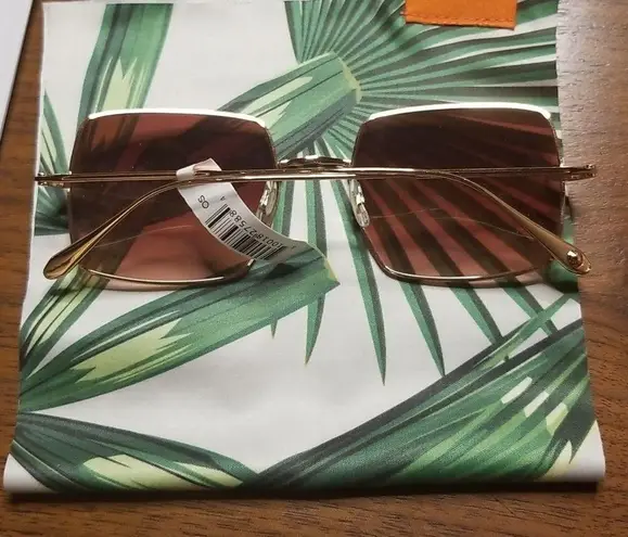 💕GARRETT LEIGHT💕 Crescent Sunglasses ~ Rose Gold Frame Pink Mirror Lenses NWT