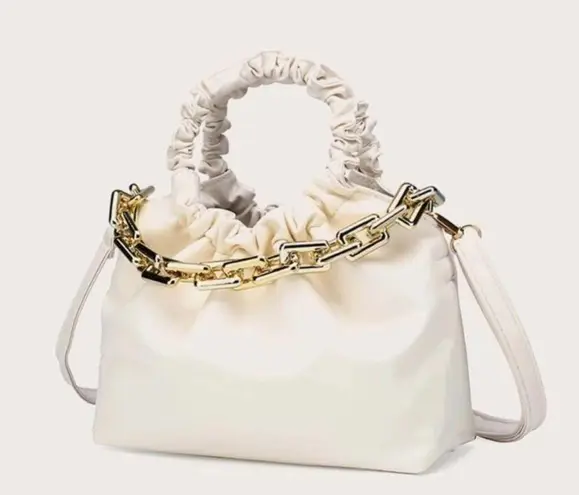 Ruched Chain Satchel Bag