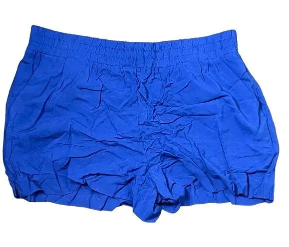 Apt. 9  Mid-Rise Solid Blue Pull On Casual‎ Shorts Flat Front Women Large NWT