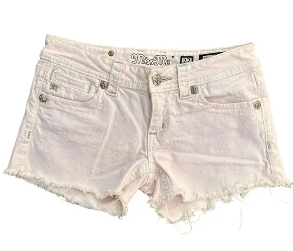 Miss Me JP5437H3 Color: Bubblegum Denim Cut-Off Shorts Size 27 Wing Design