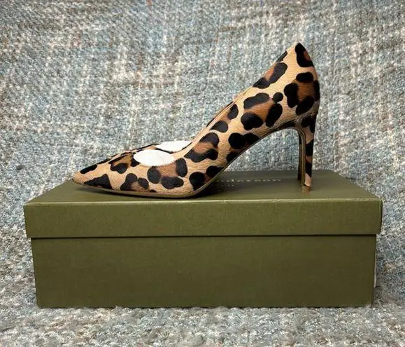 Rupert Sanderson New Nada Leather Stiletto Heels in Leopard Pony Size 6