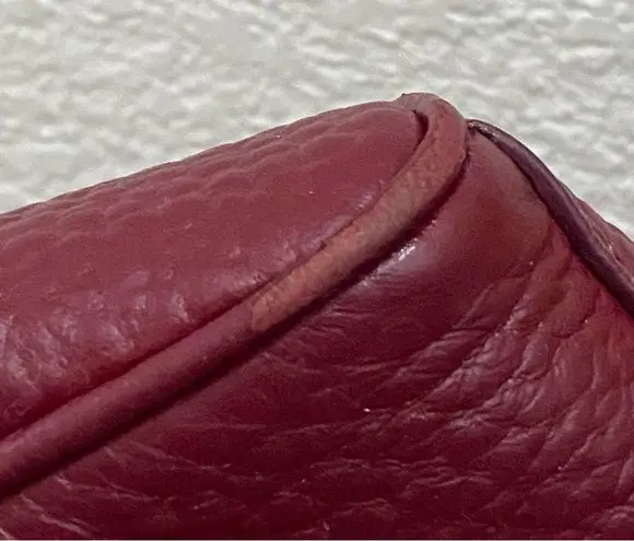 Furla Avril BAPWAVR Burgundy Wine Pebbled Leather Guitar Strap Crossbody Bag