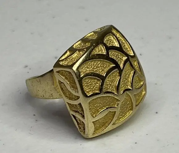 Silver Vermeil Statement Ring Size 6 1/4 925 Italy Bold Modern Jewelry Piece