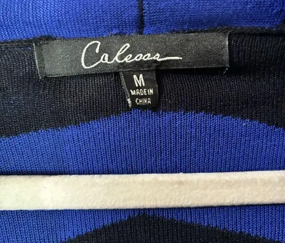 Calessa Cardigan Womens Medium Multicolor Chevron Print Open Sweater