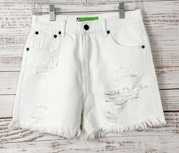 NEW Sandrine Rose Free People White Cut Off Denim Shorts, NWT, Size 24 MSRP $128