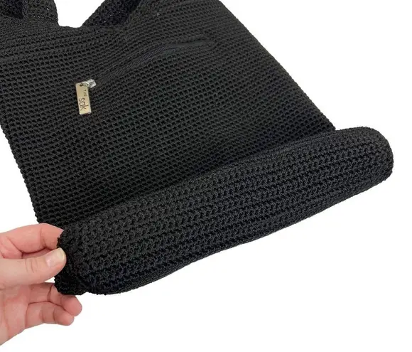 The Sak Solid Black Crochet Shoulder Bag Purse