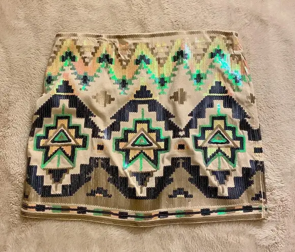 EXPRESS Sequin Aztec Skirt