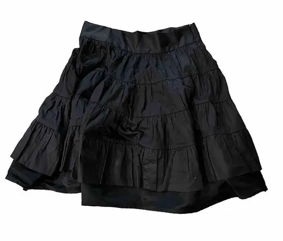 Sandro Fanfan Ruffle-detail Cotton Mini Skirt In Black Size 2 FR / US 6