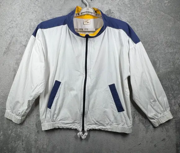 Vintage Peanut Butter Jelly Jacket Women's Large White Blue Golf Embroidered