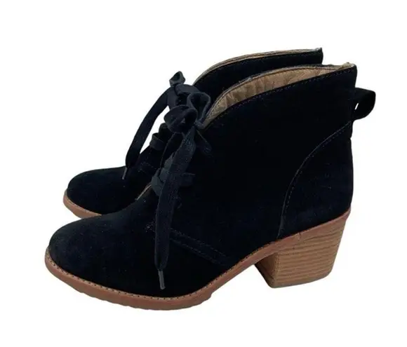 Caslon * Booties Womens 35 Black Suede Leather Ankle Heeled Whimsigoth Festival