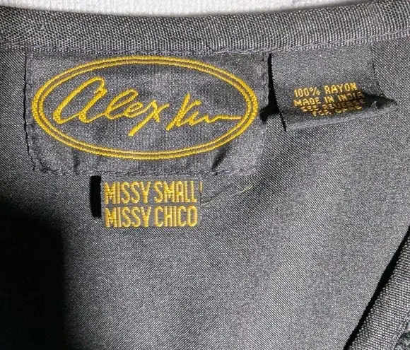 Vtg 1990s Alex Ku Blue Black Patchwork Chenille Heart Applique Lined Jacket Sz S