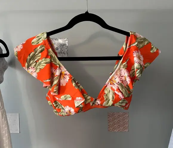 Target Tropical ruffle triangle bikini top 