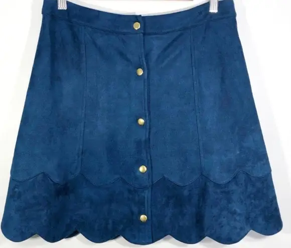 Sugar Lips Sugar + Lips Suede Scalloped Hem Mini Skirt Size Small - Image 3