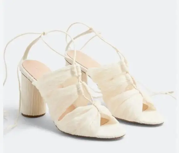 Loeffler Randall Dahlia Pleated Knot Mule with Ankle Strap High Heels