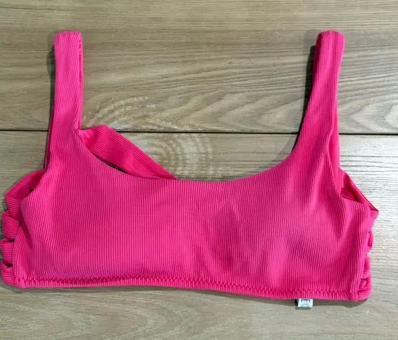 Becca  Ribbed‎ Bikini Top  Size Small Self Tie Back - Image 1