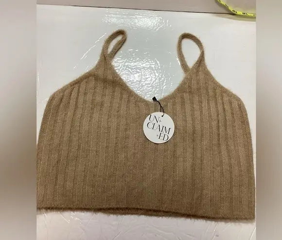 Paper Moon Tan Ribbed Knit Women's Top Size Large