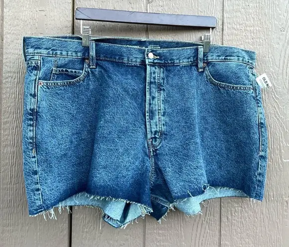 Old Navy NWT  Womens Shorts Blue Jean Denim High Rise A Line Cut Off Plus 24 - Image 1